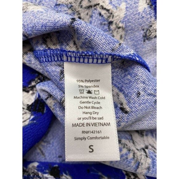 LuLaRoe Cassie Blue Black Gray Bird Print Straight Pencil‎ Skirt Sz Small - Picture 5 of 6